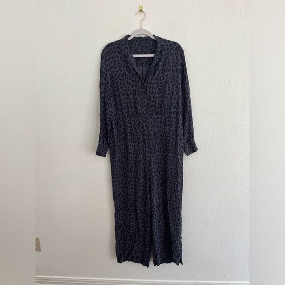 Rails Leopard Print Black/gray jumpsuit, flawed, size M - Picture 1 of 13